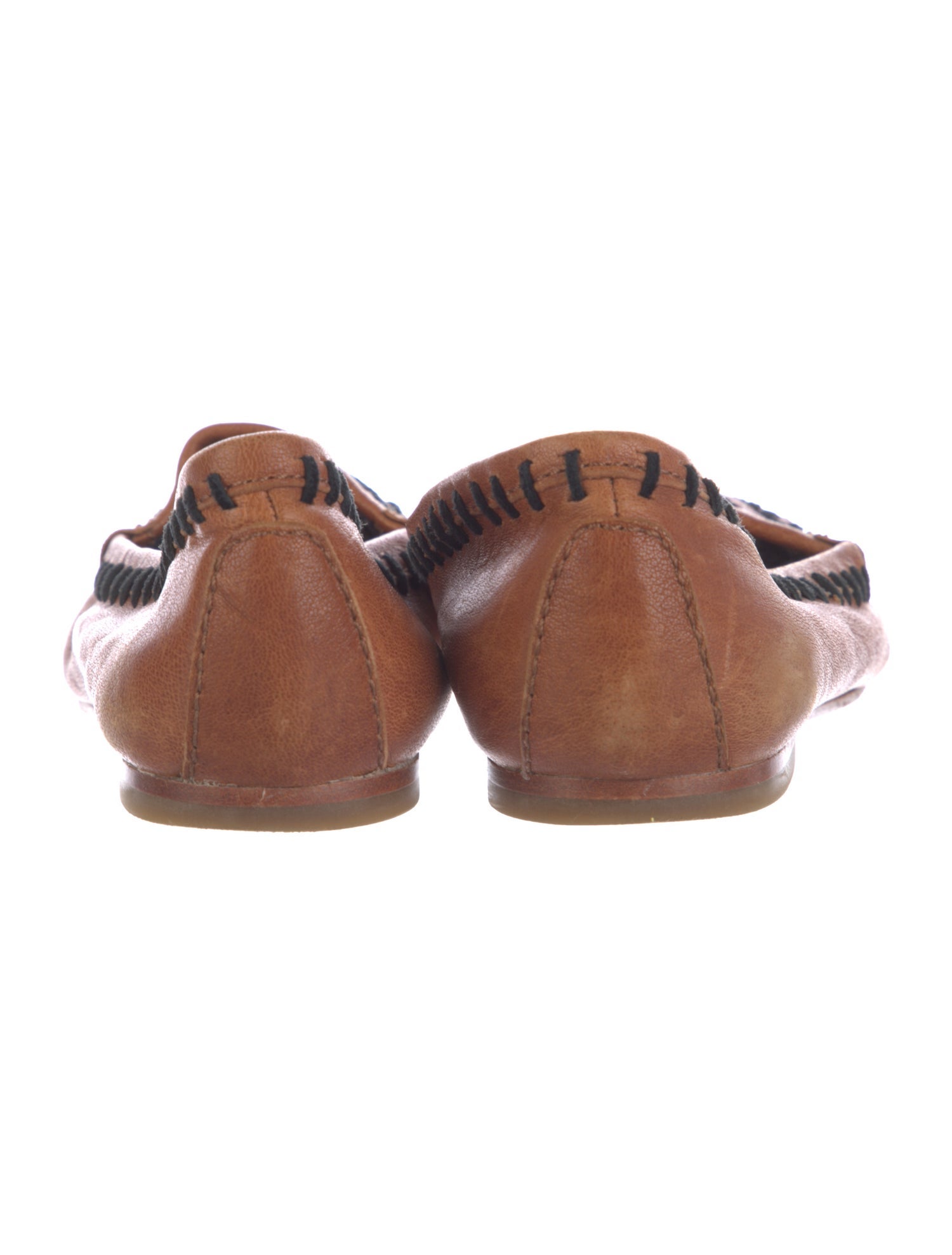 Joie Leather Animal Print Flats